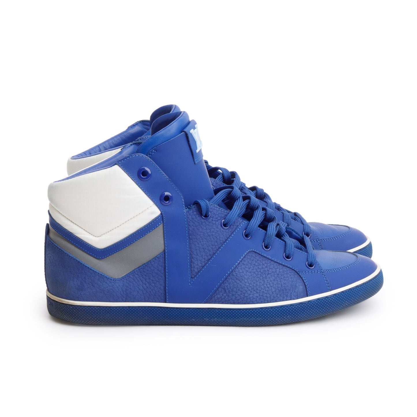 Louis Vuitton Blue Leather AW2012 High-Top Sneakers, Size 8.5