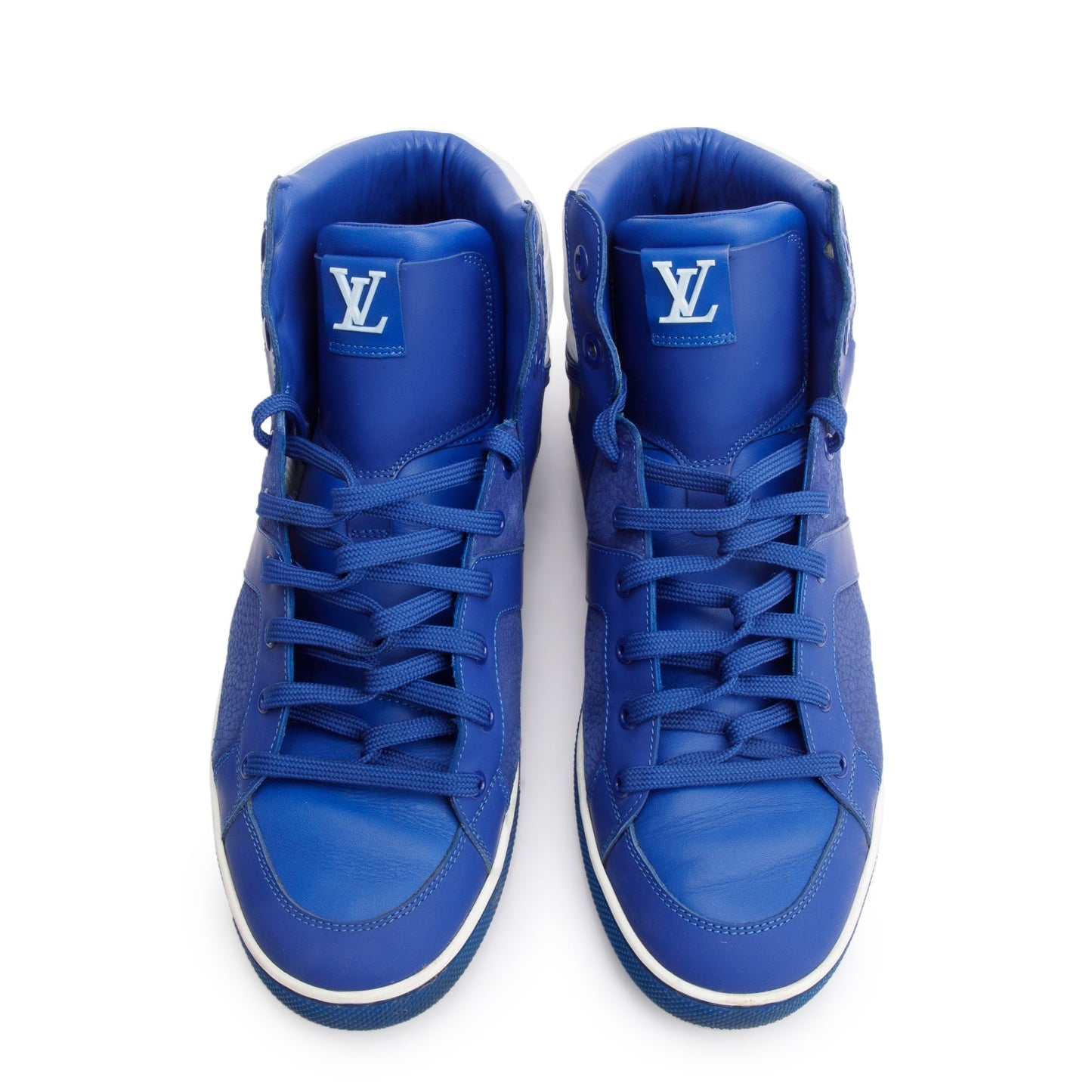 Louis Vuitton Blue Leather AW2012 High-Top Sneakers, Size 8.5