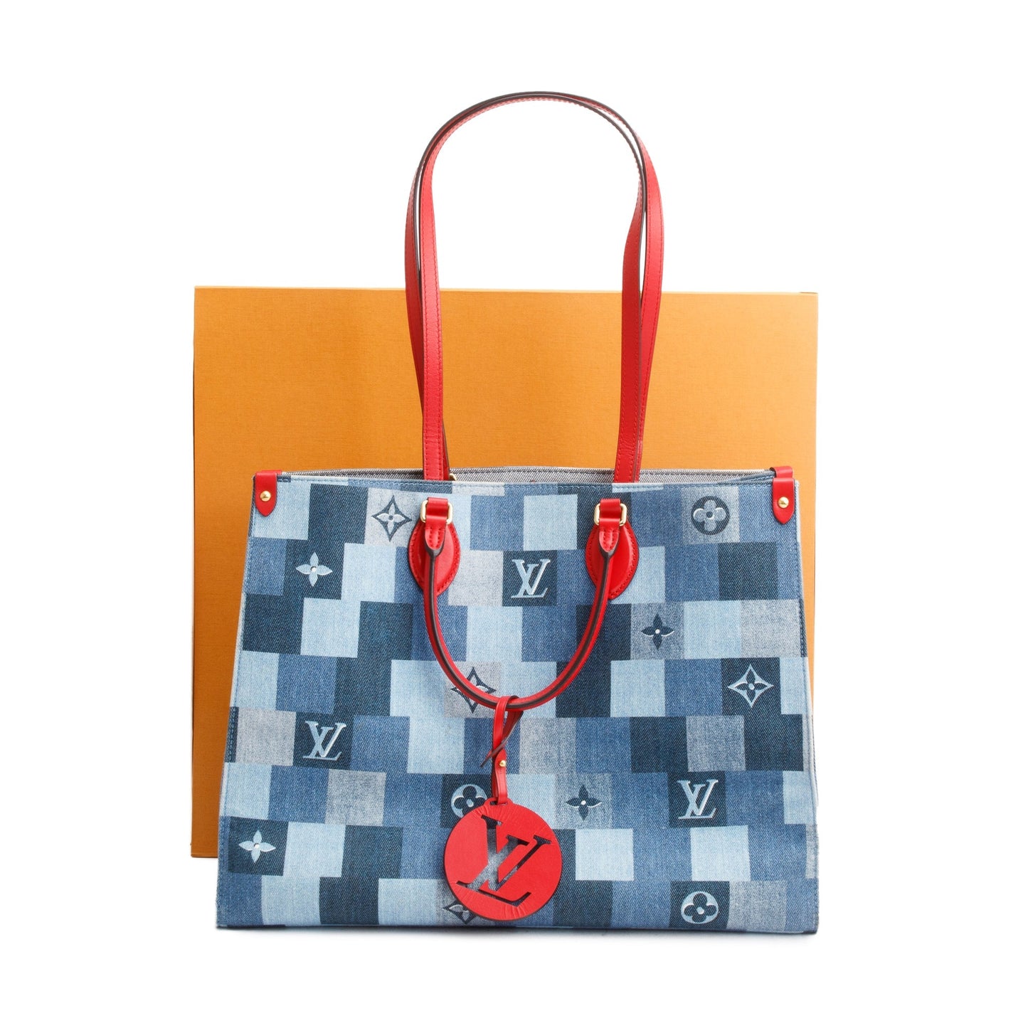 Louis Vuitton Blue Monogram Damier Denim OnTheGo GM