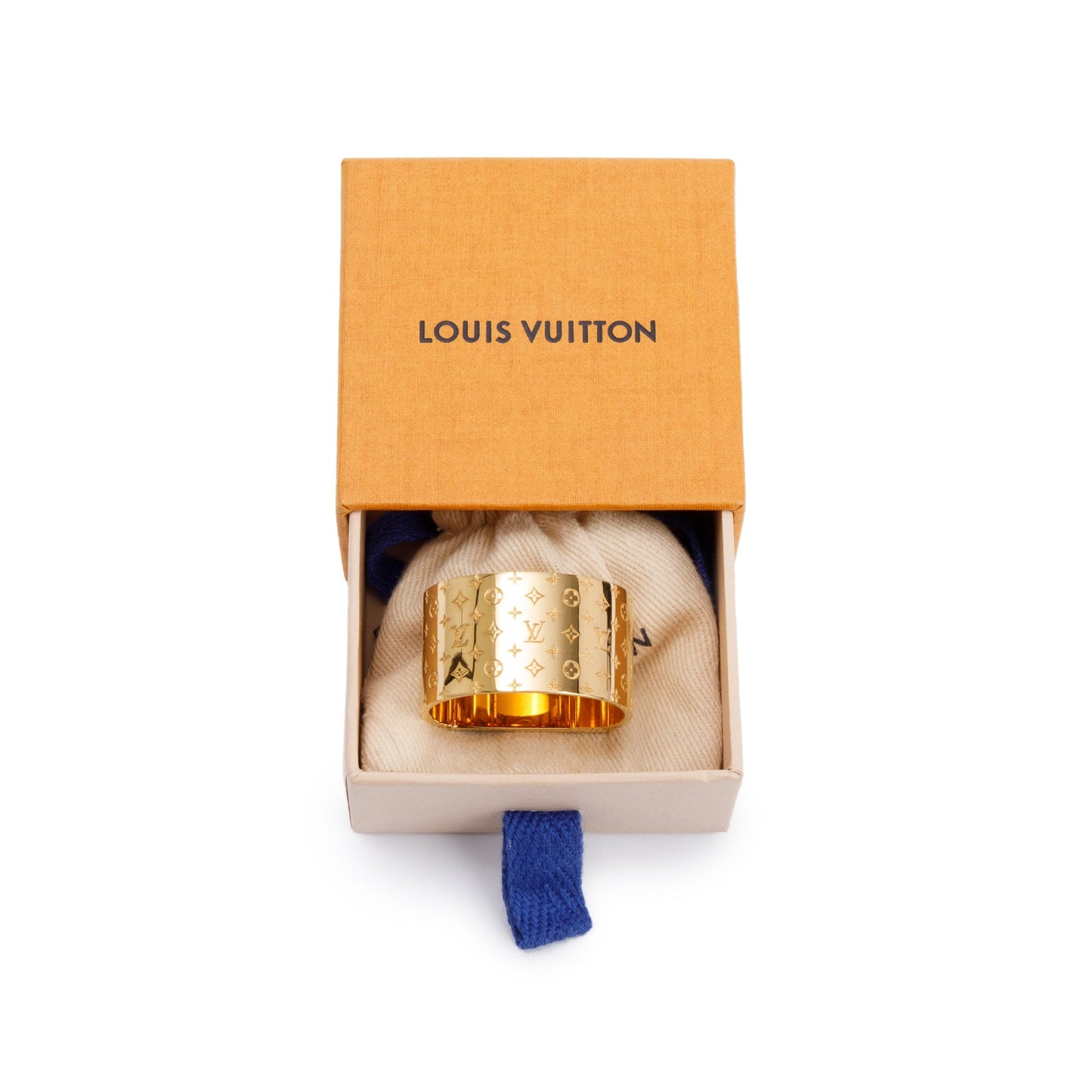 Louis Vuitton Brass Monogram Nanogram Scarf Ring