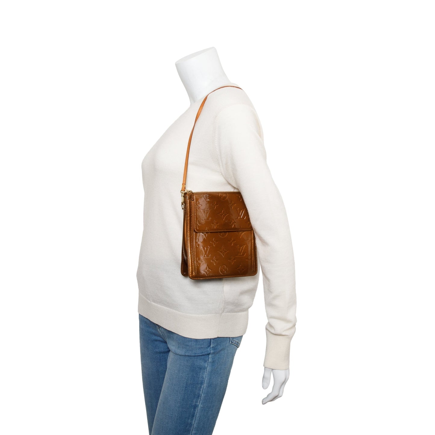 Louis Vuitton Bronze Monogram Vernis Leather Mott Bag