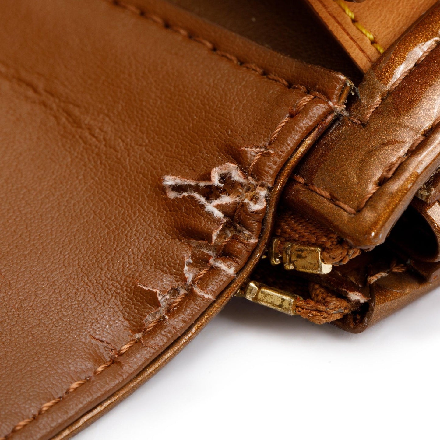 Louis Vuitton Bronze Monogram Vernis Leather Mott Bag