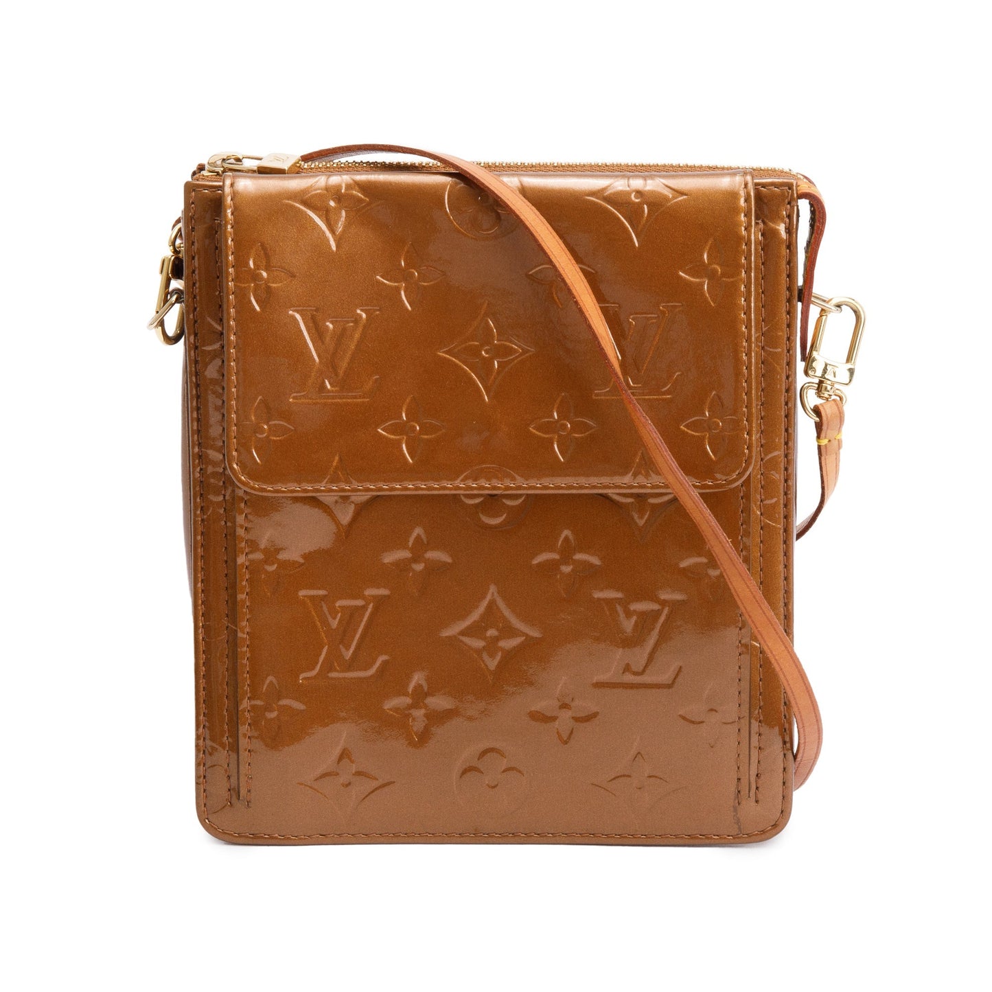 Louis Vuitton Bronze Monogram Vernis Leather Mott Bag