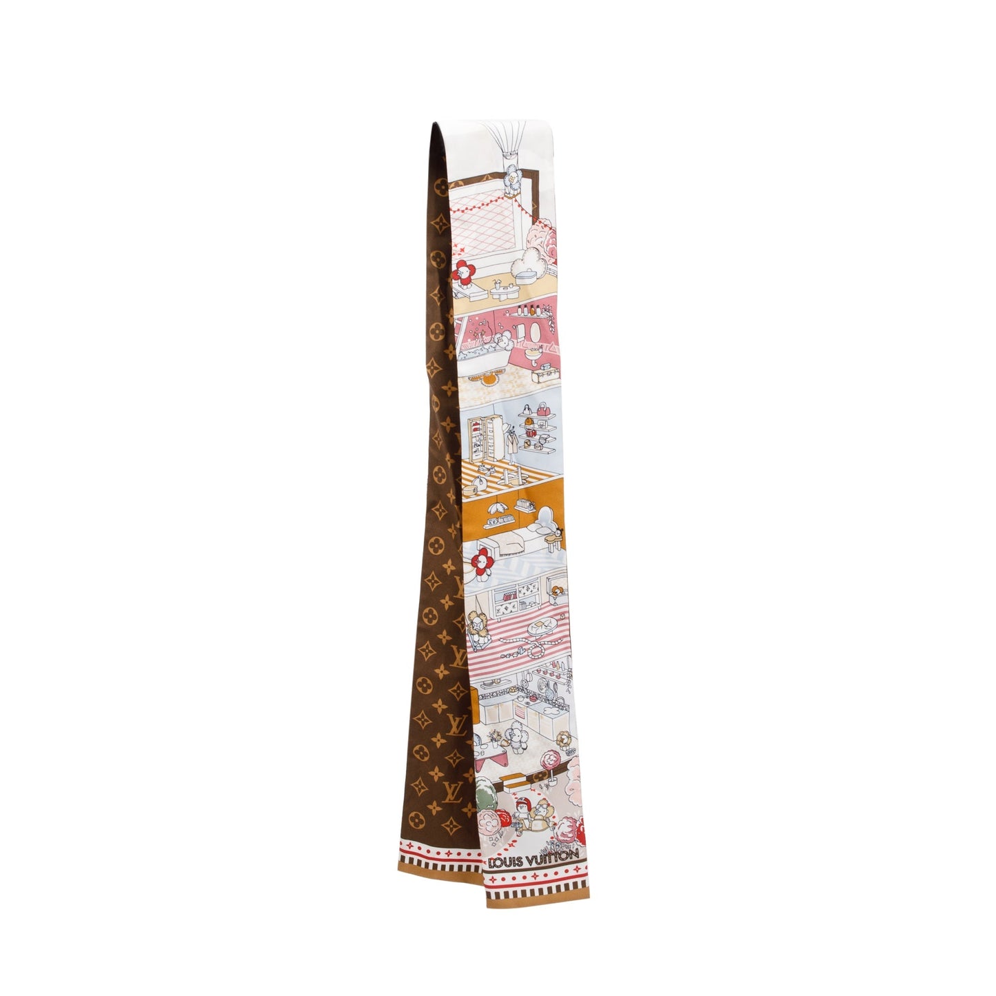 Louis Vuitton Brown Monogram & Multicolour Silk Vivienne World Bandeau