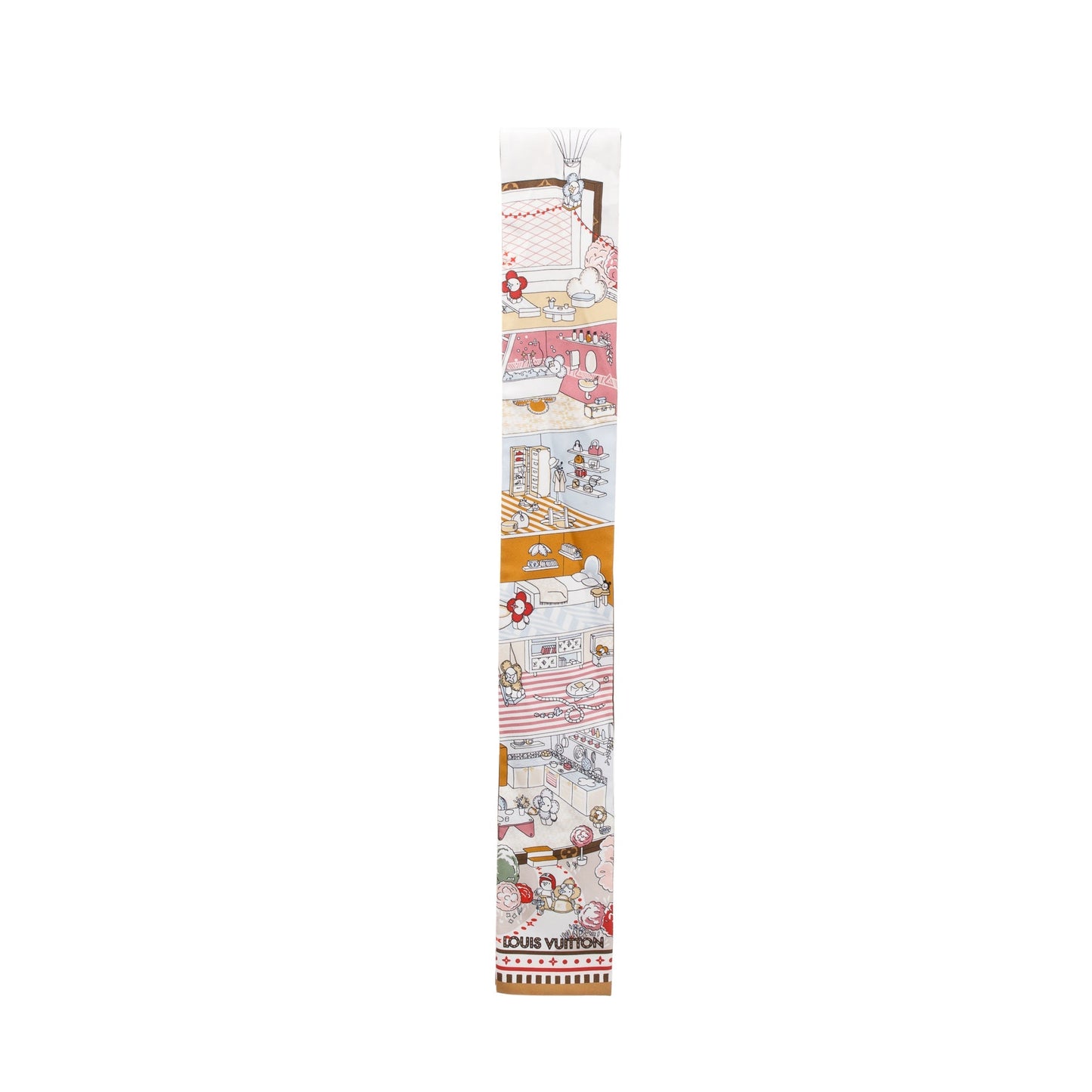 Louis Vuitton Brown Monogram & Multicolour Silk Vivienne World Bandeau