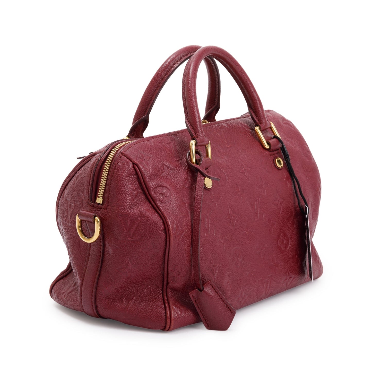 Louis Vuitton Burgundy Monogram Empreinte Leather Speedy Bandouliere 25