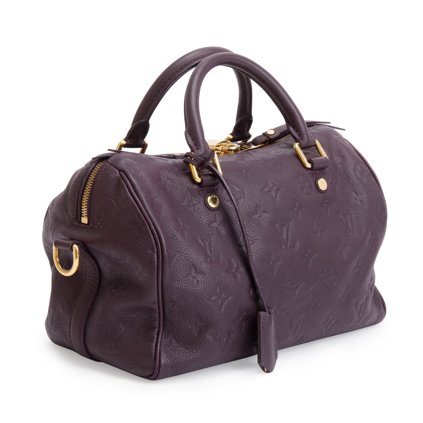 Louis Vuitton Burgundy Monogram Empreinte Leather Speedy Bandouliere 25