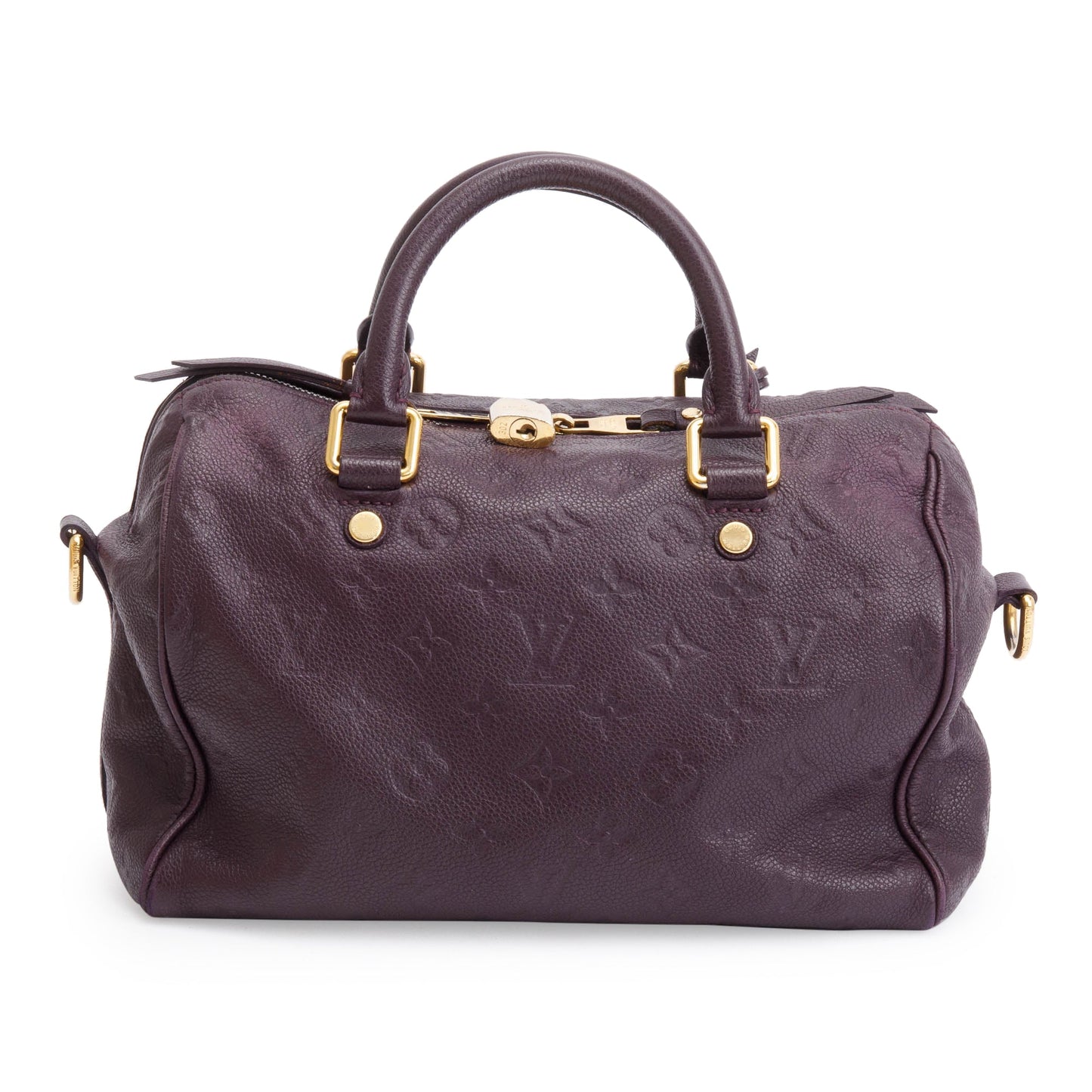 Louis Vuitton Burgundy Monogram Empreinte Leather Speedy Bandouliere 25