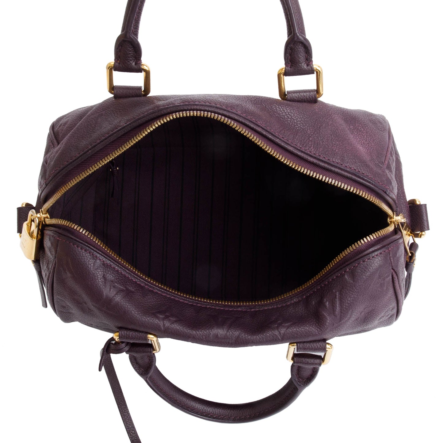 Louis Vuitton Burgundy Monogram Empreinte Leather Speedy Bandouliere 25