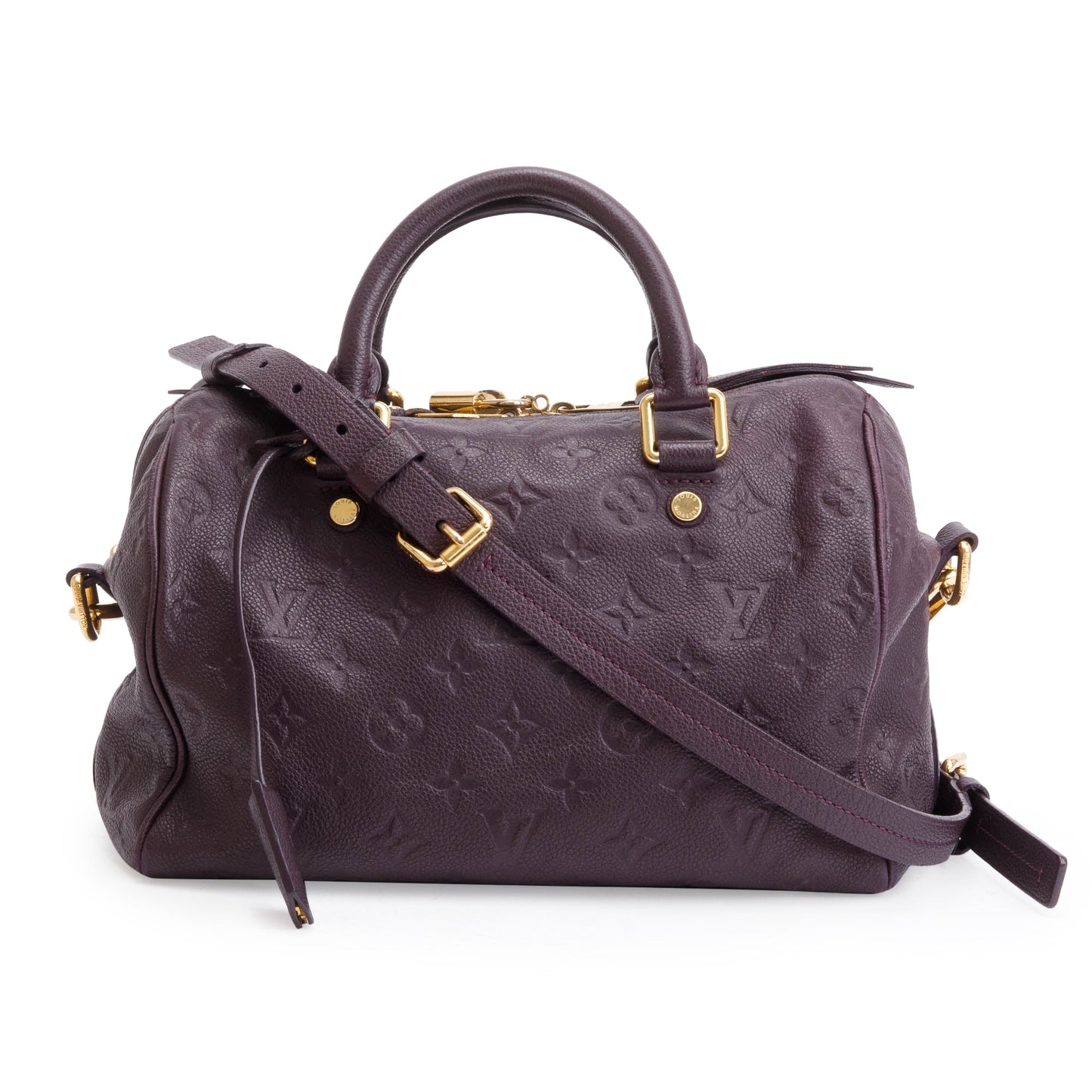 Louis Vuitton Burgundy Monogram Empreinte Leather Speedy Bandouliere 25