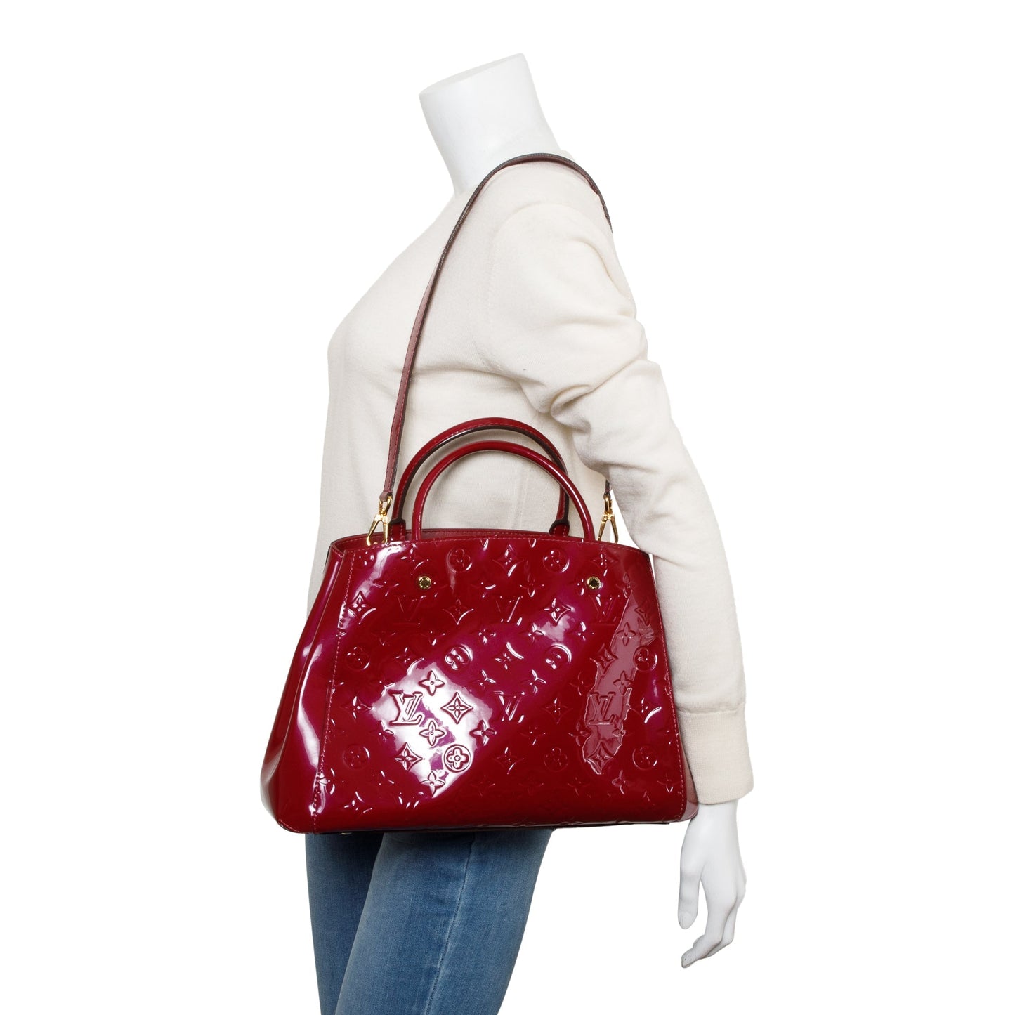 Louis Vuitton Burgundy Monogram Vernis Montaigne MM