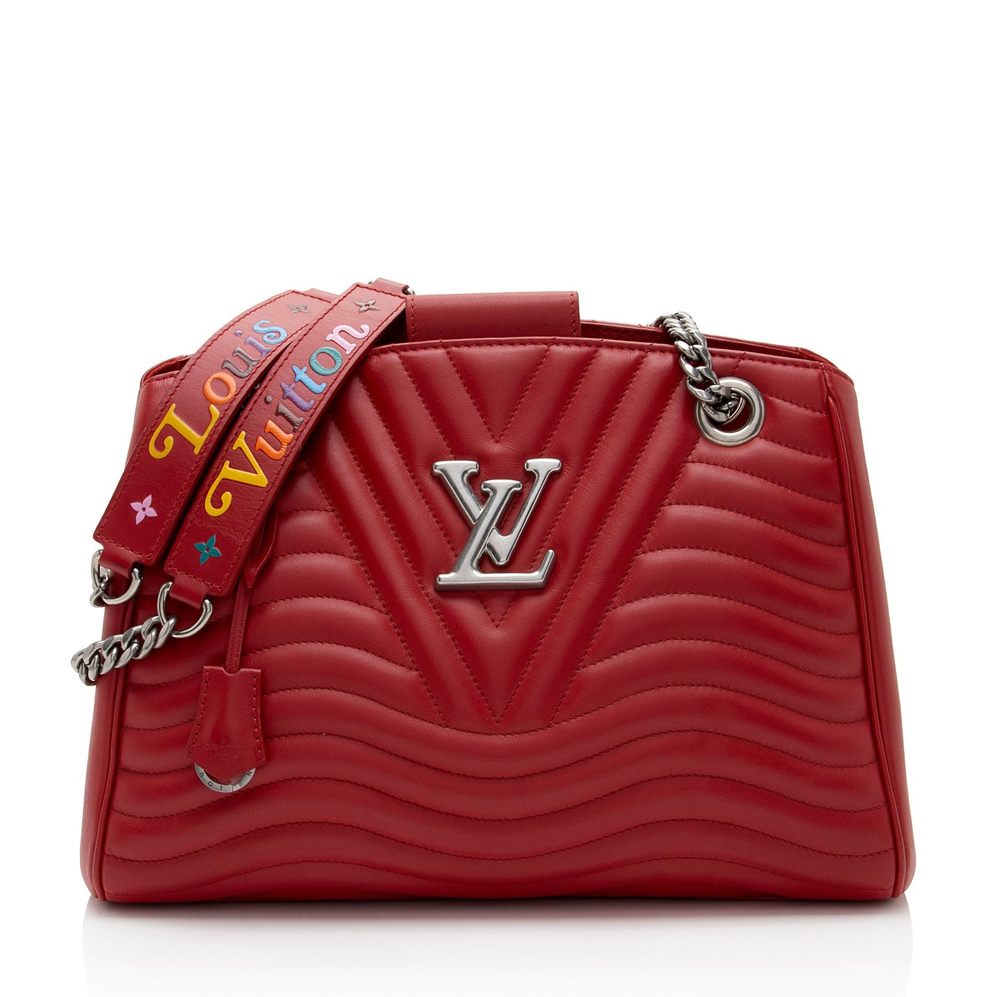 Louis Vuitton Calfskin New Wave Chain Tote (SHF-FEtc9L)