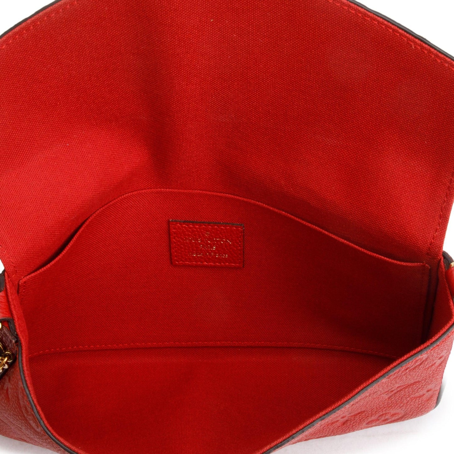 Louis Vuitton Cherry Red Monogram Empreinte Leather Felicie Pochette Chain Wallet