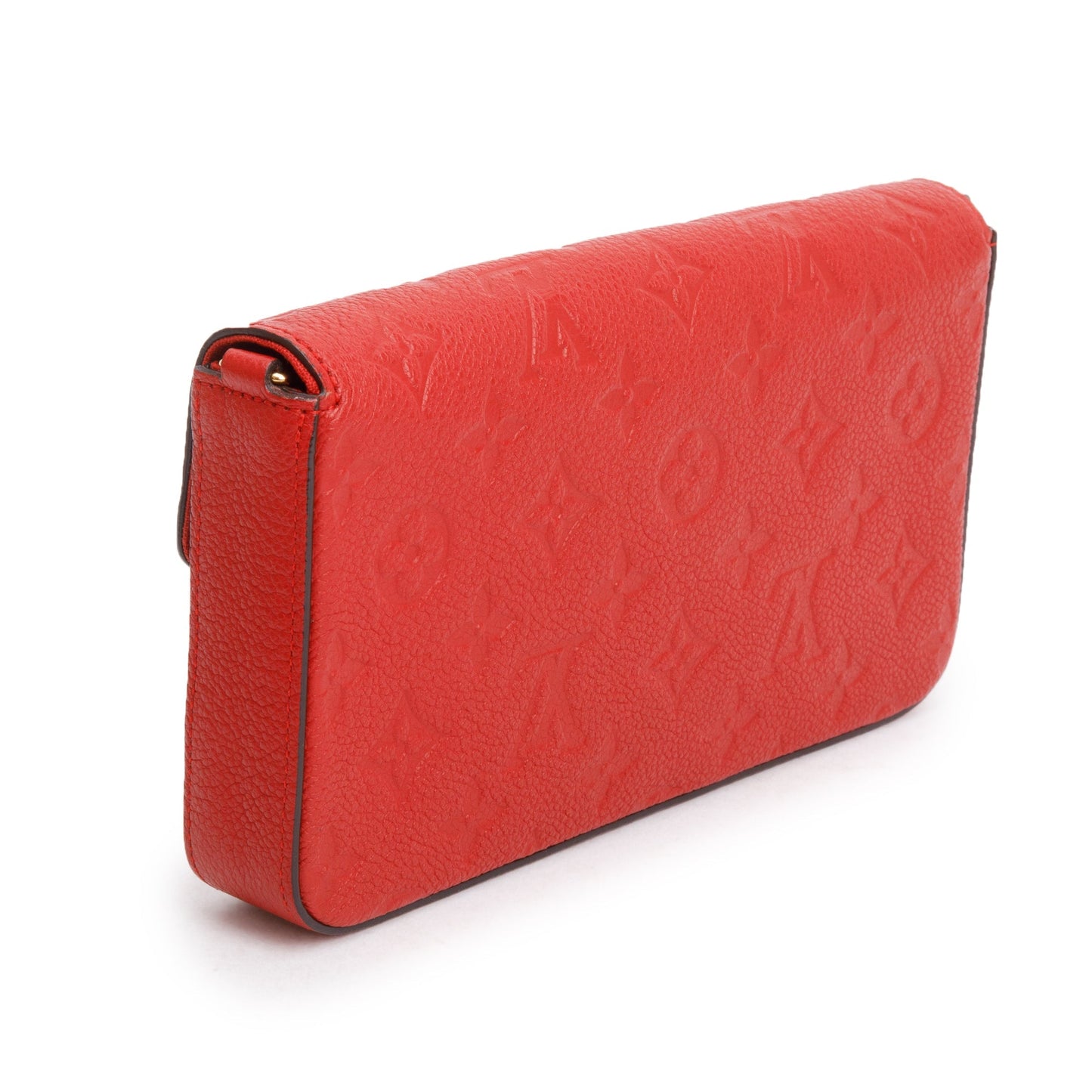 Louis Vuitton Cherry Red Monogram Empreinte Leather Felicie Pochette Chain Wallet