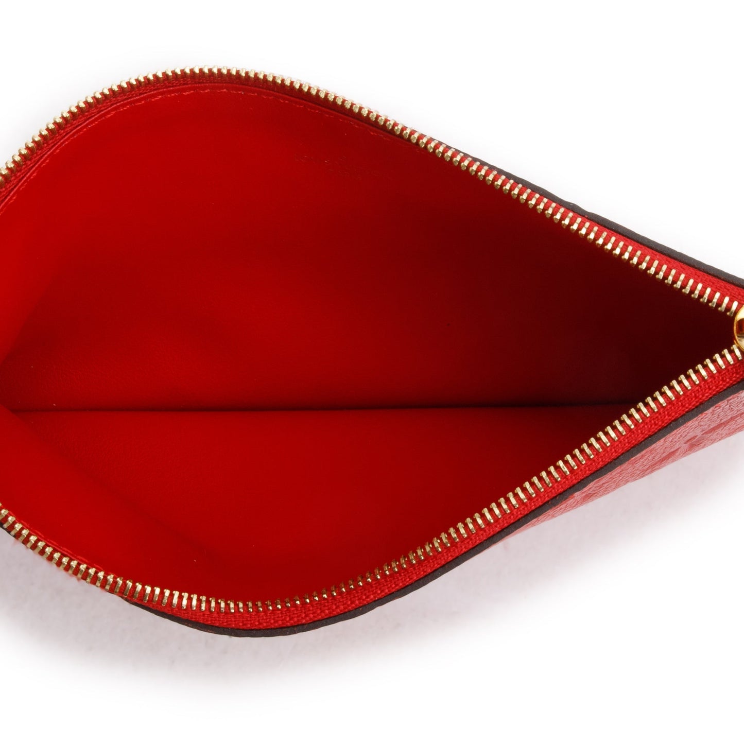 Louis Vuitton Cherry Red Monogram Empreinte Leather Felicie Pochette Chain Wallet