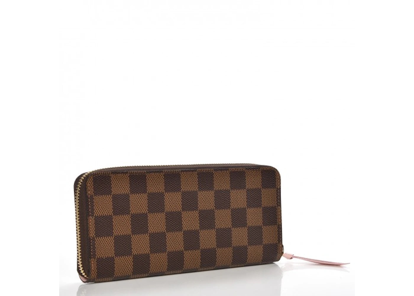 LOUIS VUITTON PORTEFEUILLE CLÃMENCE WALLET DAMIER EBENY ROSE BALLERINE