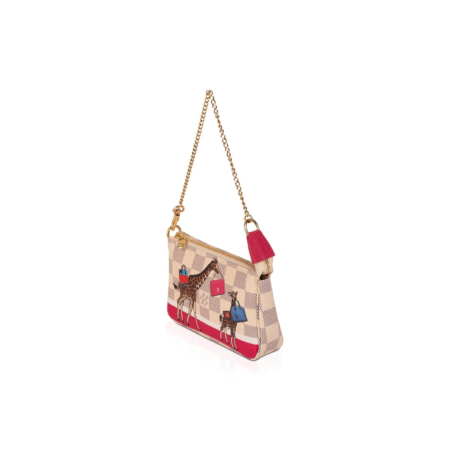 Louis Vuitton Damier Azur Christmas Giraffe Mini Pochette Accessories