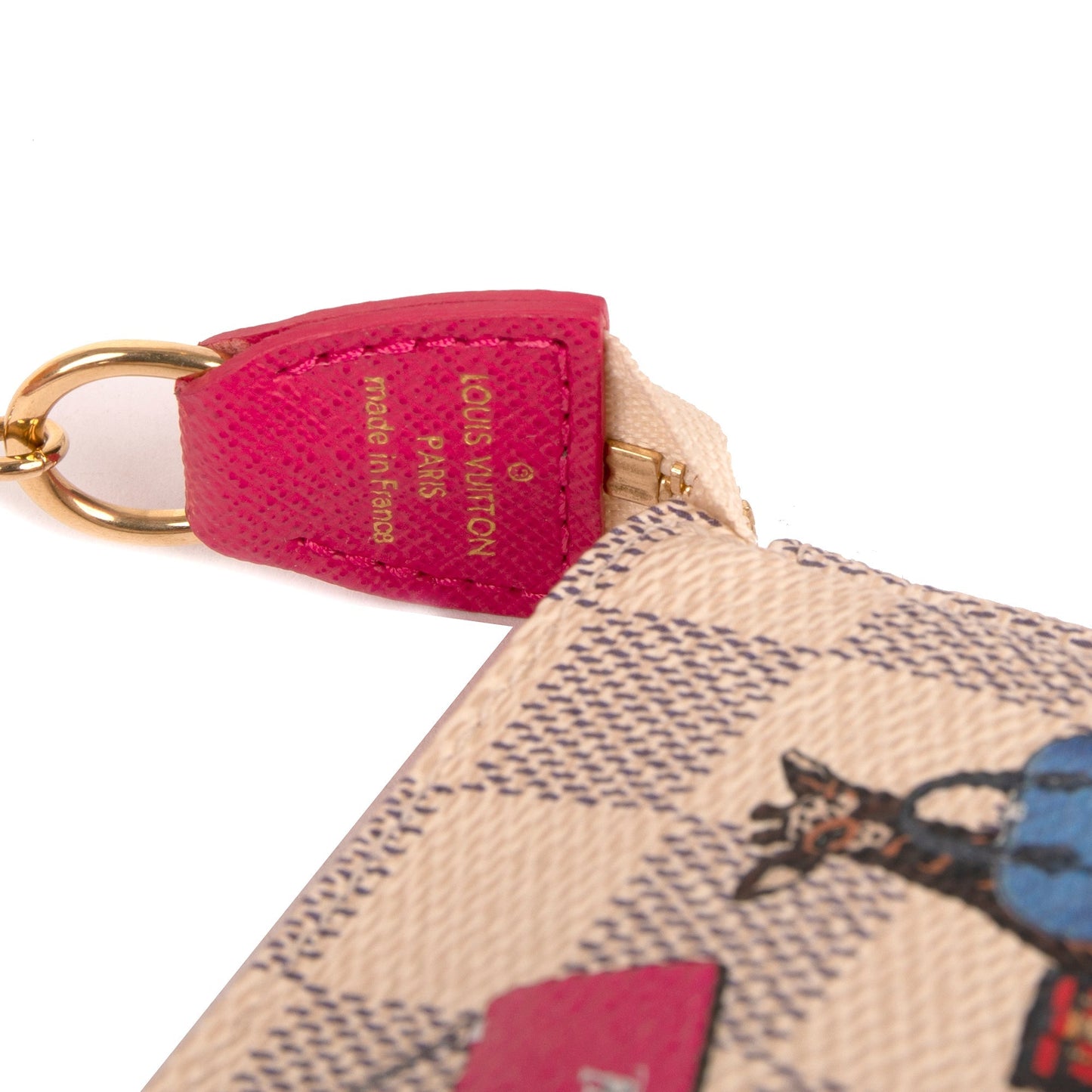Louis Vuitton Damier Azur Christmas Giraffe Mini Pochette Accessories