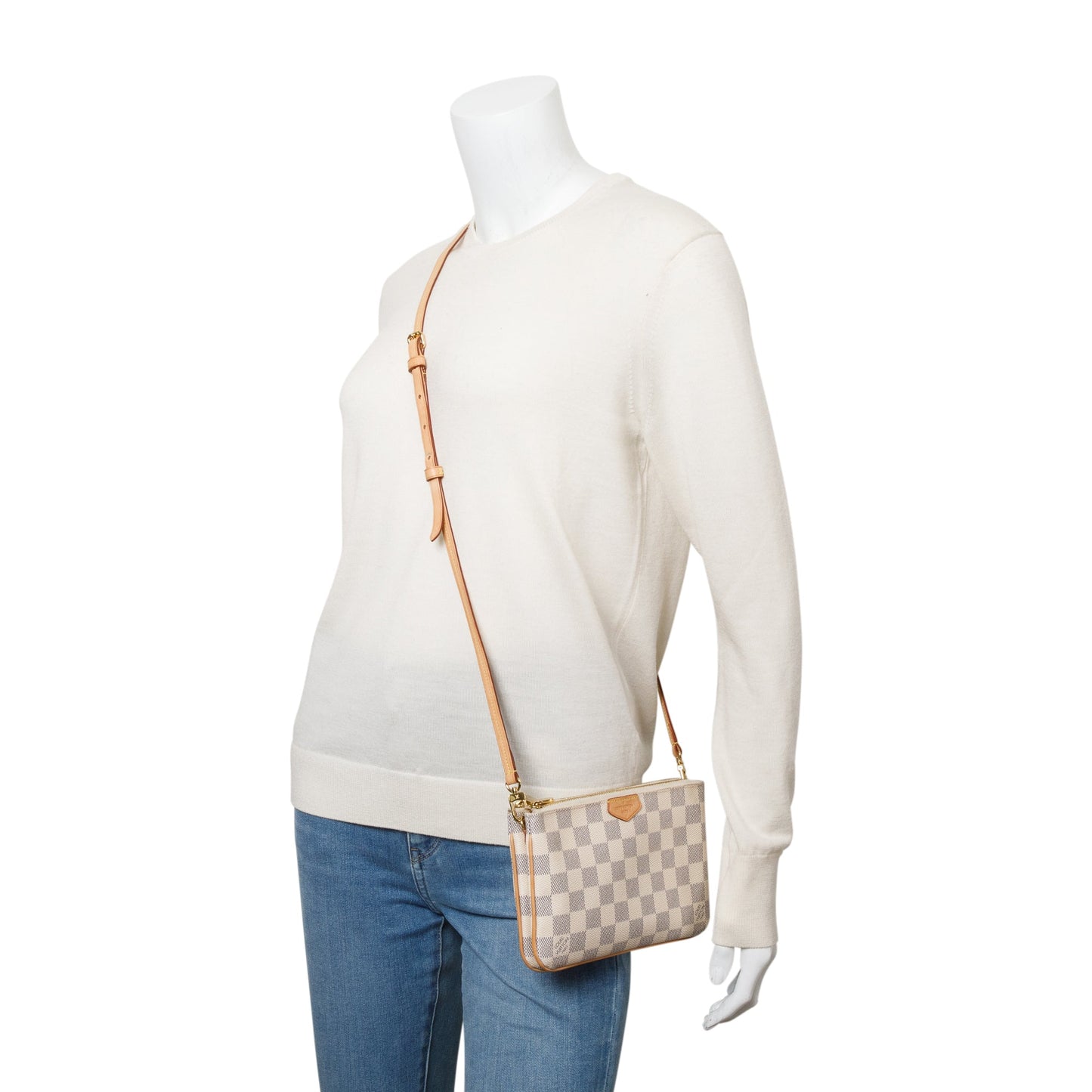 Louis Vuitton Damier Azur Double Zip Pochette