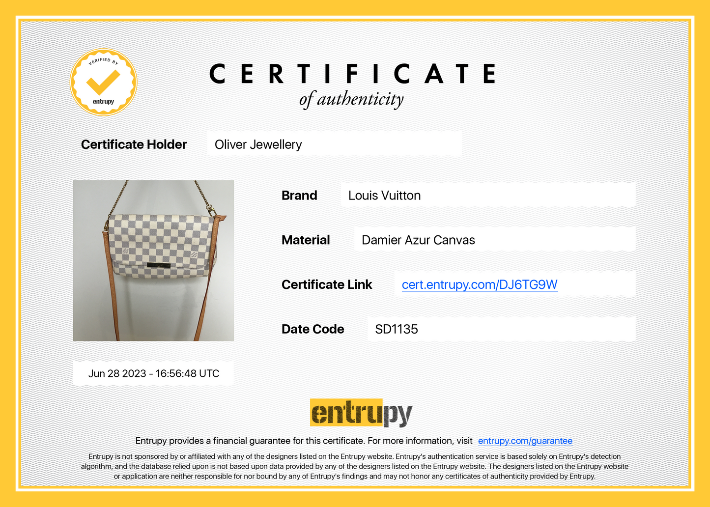 Louis Vuitton Damier Azur Favorite MM