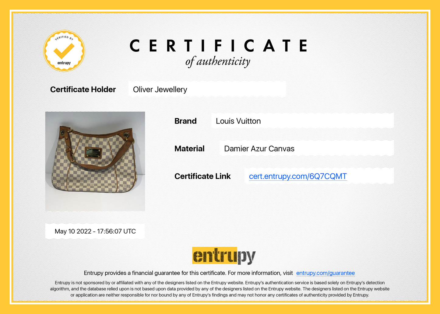 Louis Vuitton Damier Azur Galleria PM