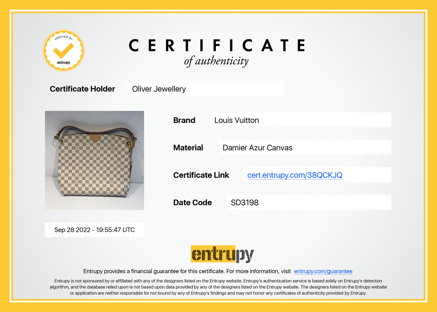 Louis Vuitton Damier Azur Graceful PM