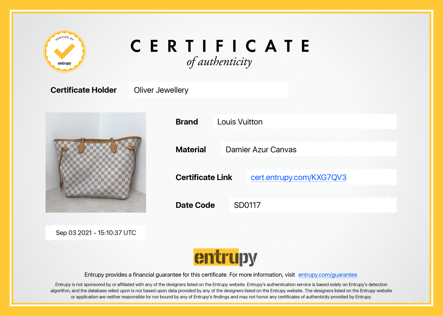 Louis Vuitton Damier Azur Neverfull MM