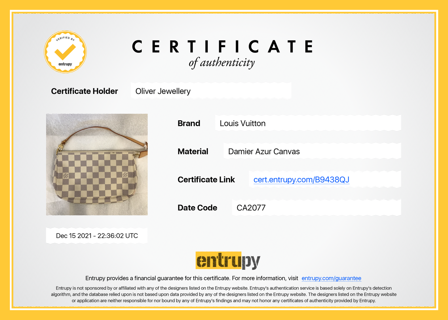 Louis Vuitton Damier Azur Pochette Accessories