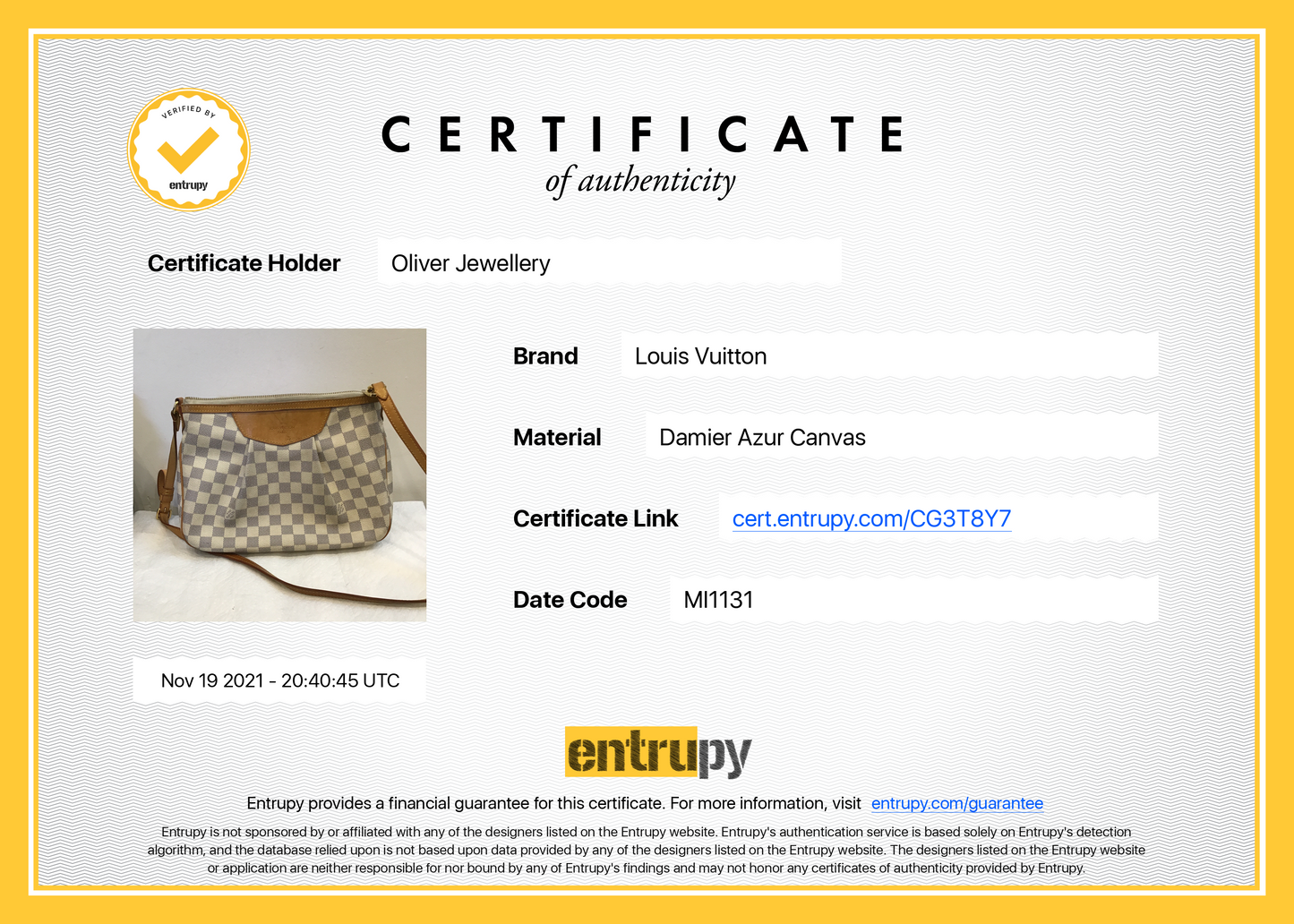 Louis Vuitton Damier Azur Siracusa PM
