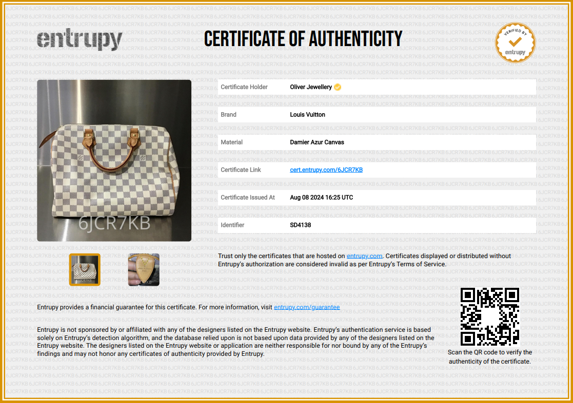 Louis Vuitton Damier Azur Speedy 30