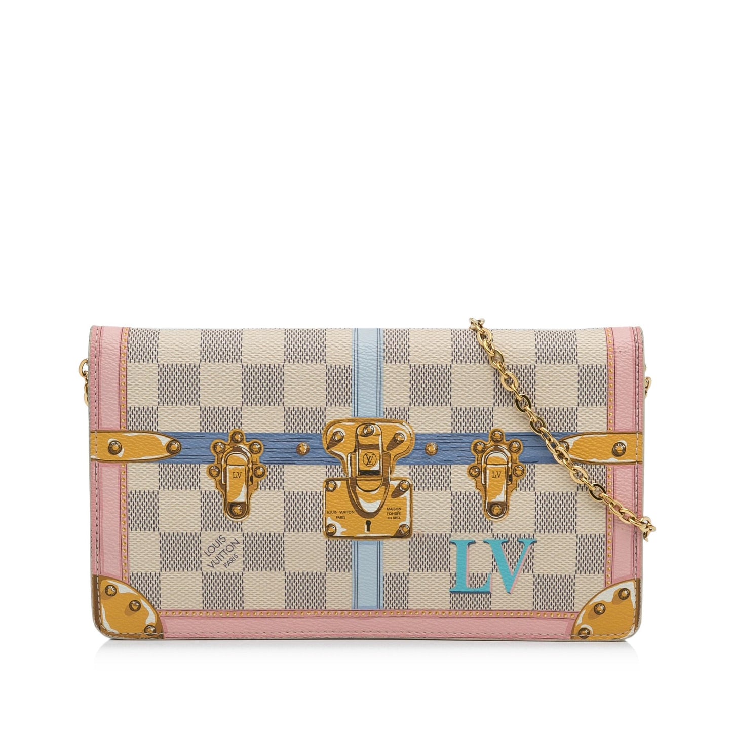Louis Vuitton Damier Azur Summer Trunks Pochette Weekend (SHG-4ijyhw)
