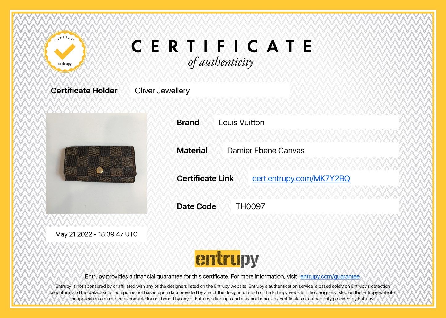 Louis Vuitton Damier Ebene 4 Key Holder
