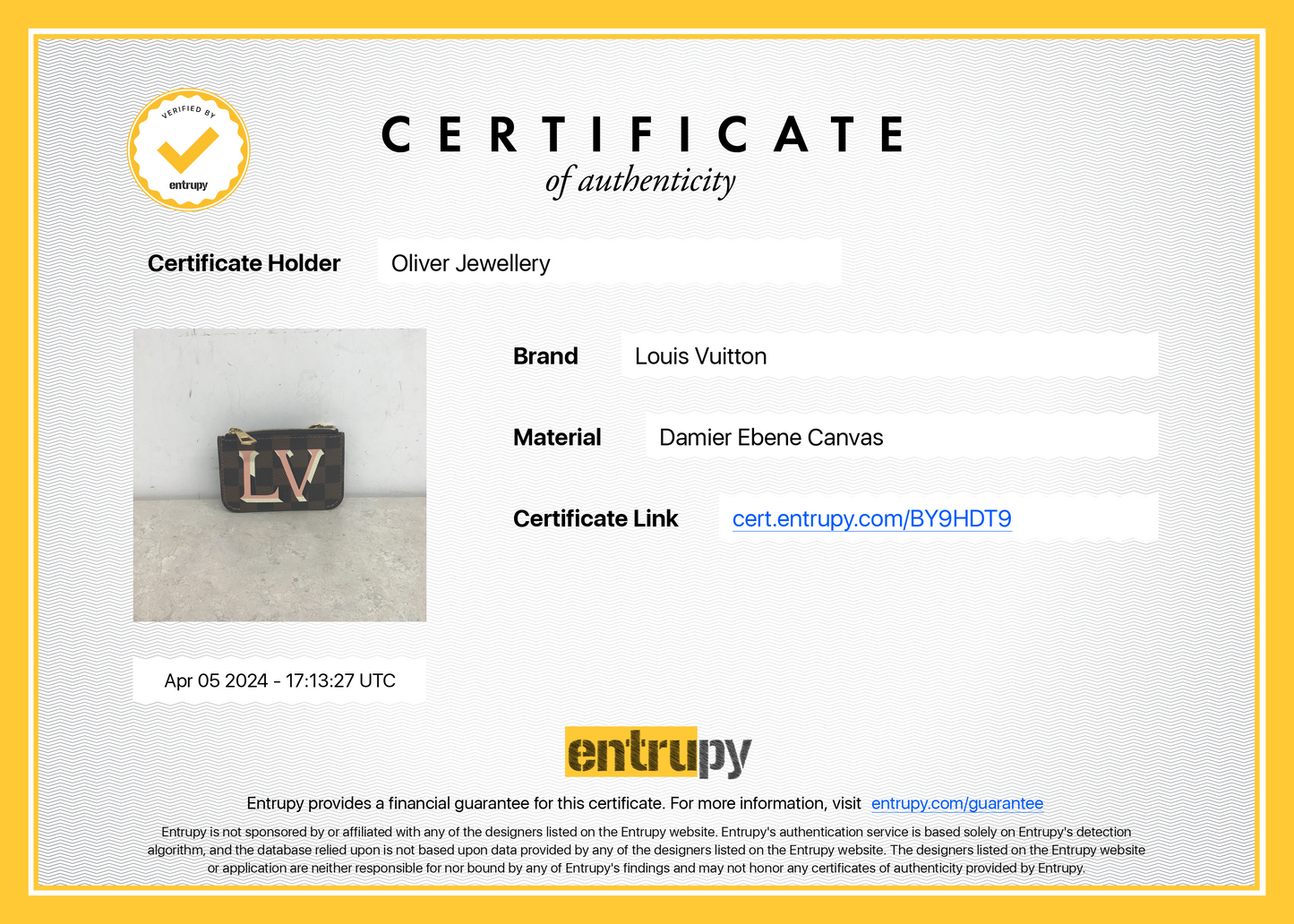 Louis Vuitton Damier Ebene Belmont Pouch