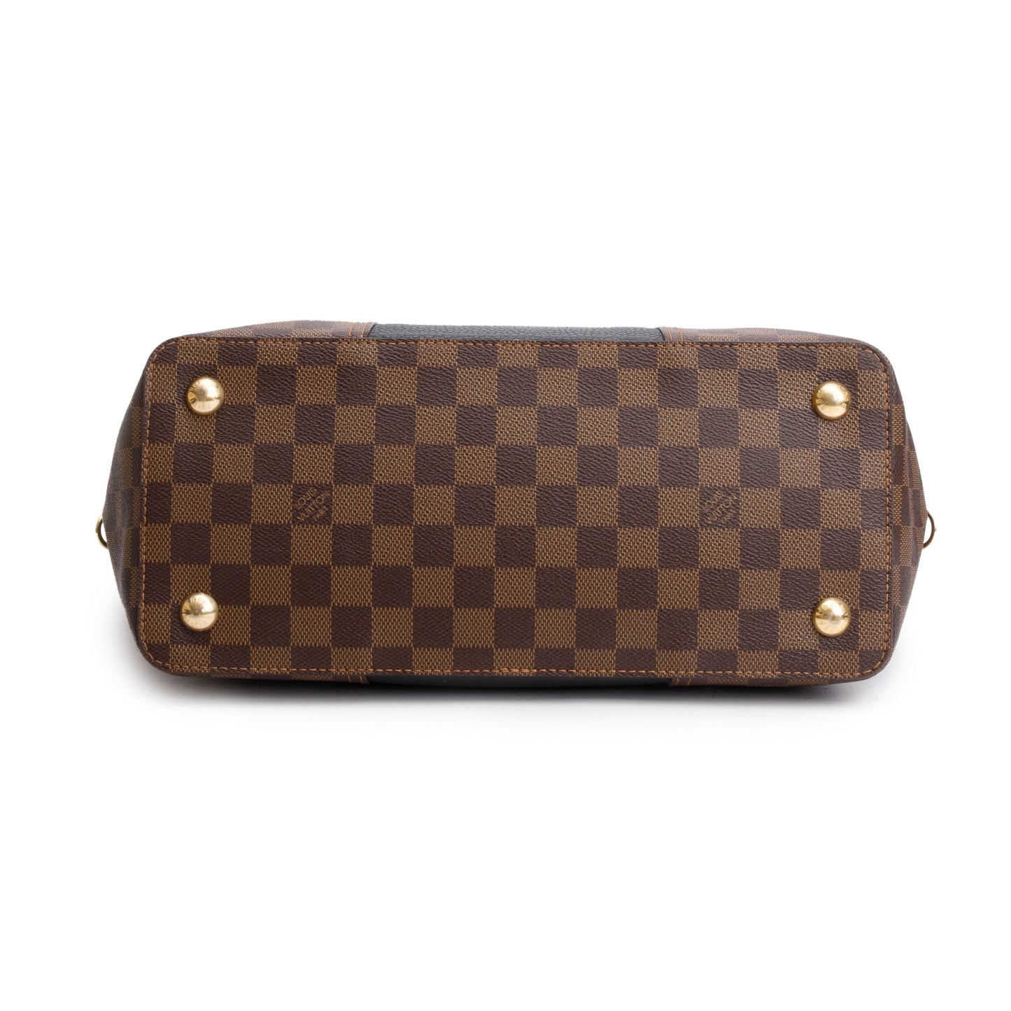 Louis Vuitton Damier Ebene Black Taurillon Leather Trim Jersey Tote