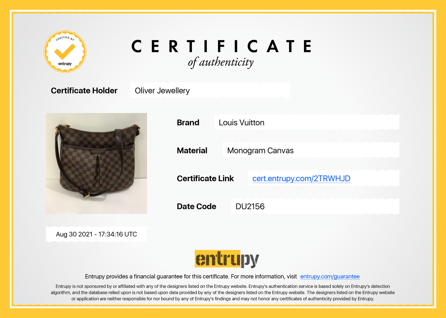 Louis Vuitton Damier Ebene Bloomsbury PM