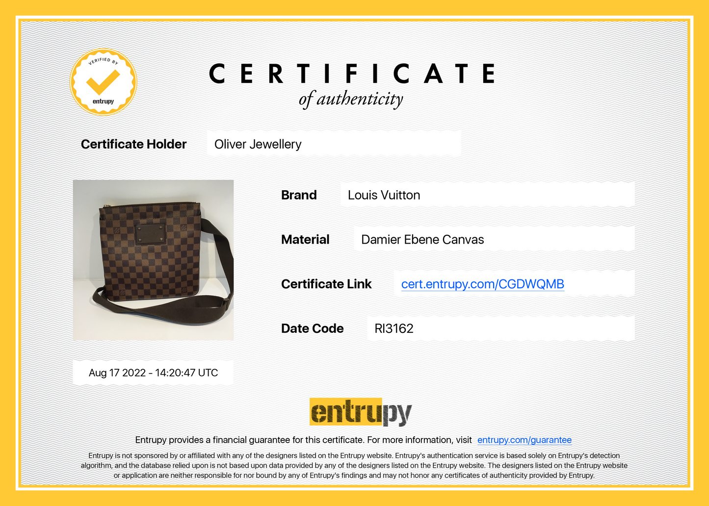 Louis Vuitton Damier Ebene Brooklyn Flat Pochette