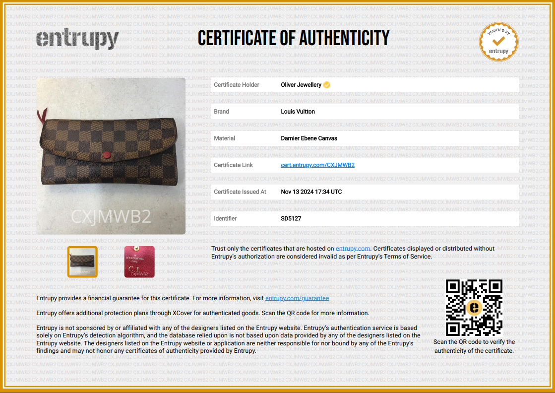 Louis Vuitton Damier Ebene Emilie Wallet