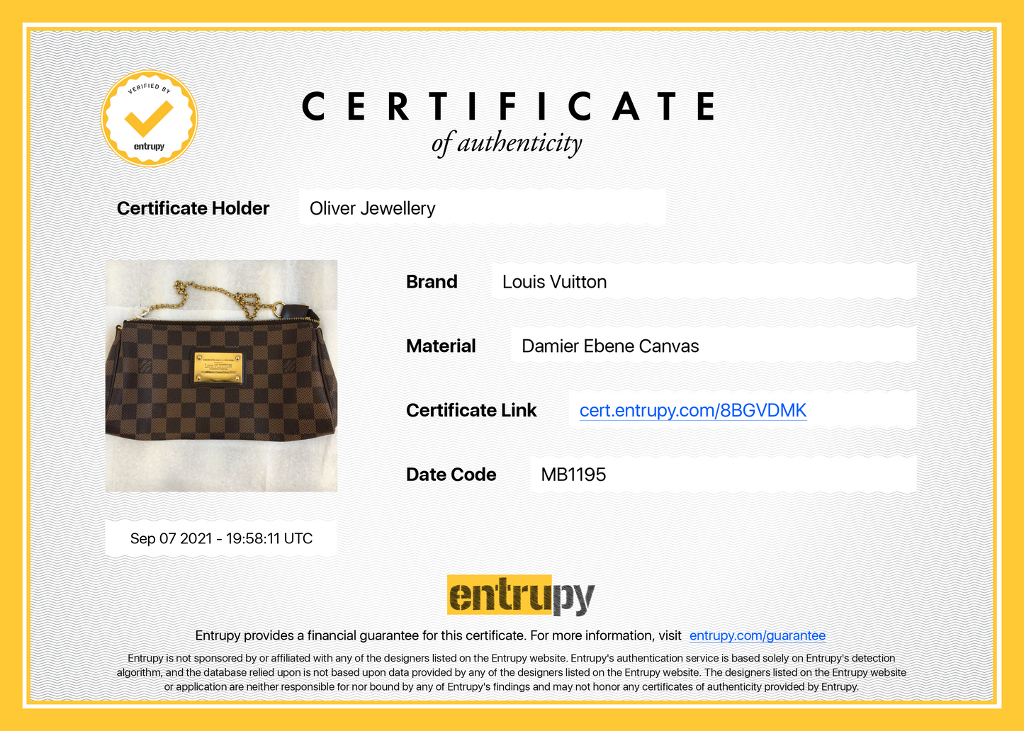 Louis Vuitton Damier Ebene Eva Clutch