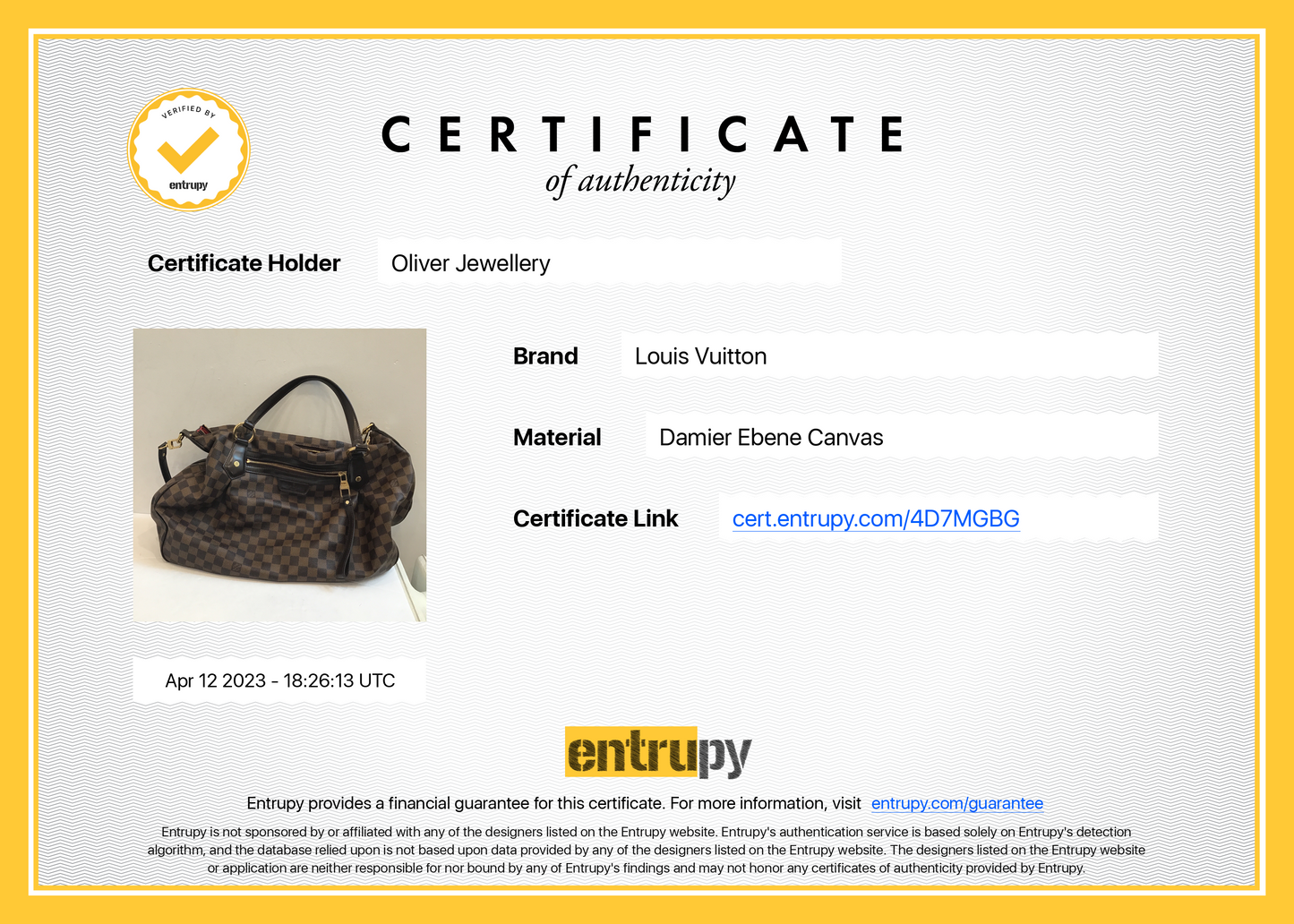 Louis Vuitton Damier Ebene Evora GM