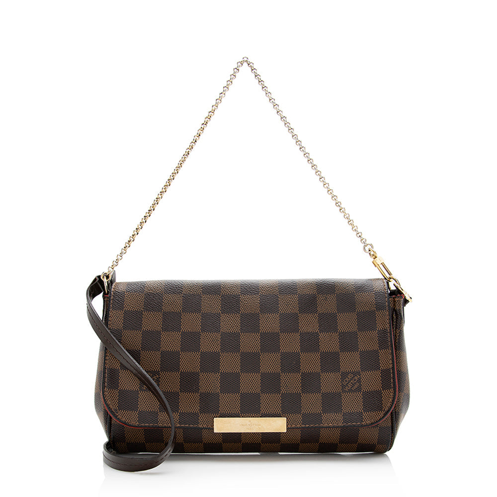 Louis Vuitton Damier Ebene Favorite MM Shoulder Bag (SHF-21205)