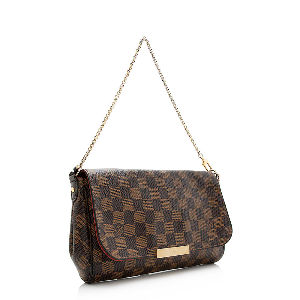 Louis Vuitton Damier Ebene Favorite MM Shoulder Bag (SHF-21205)
