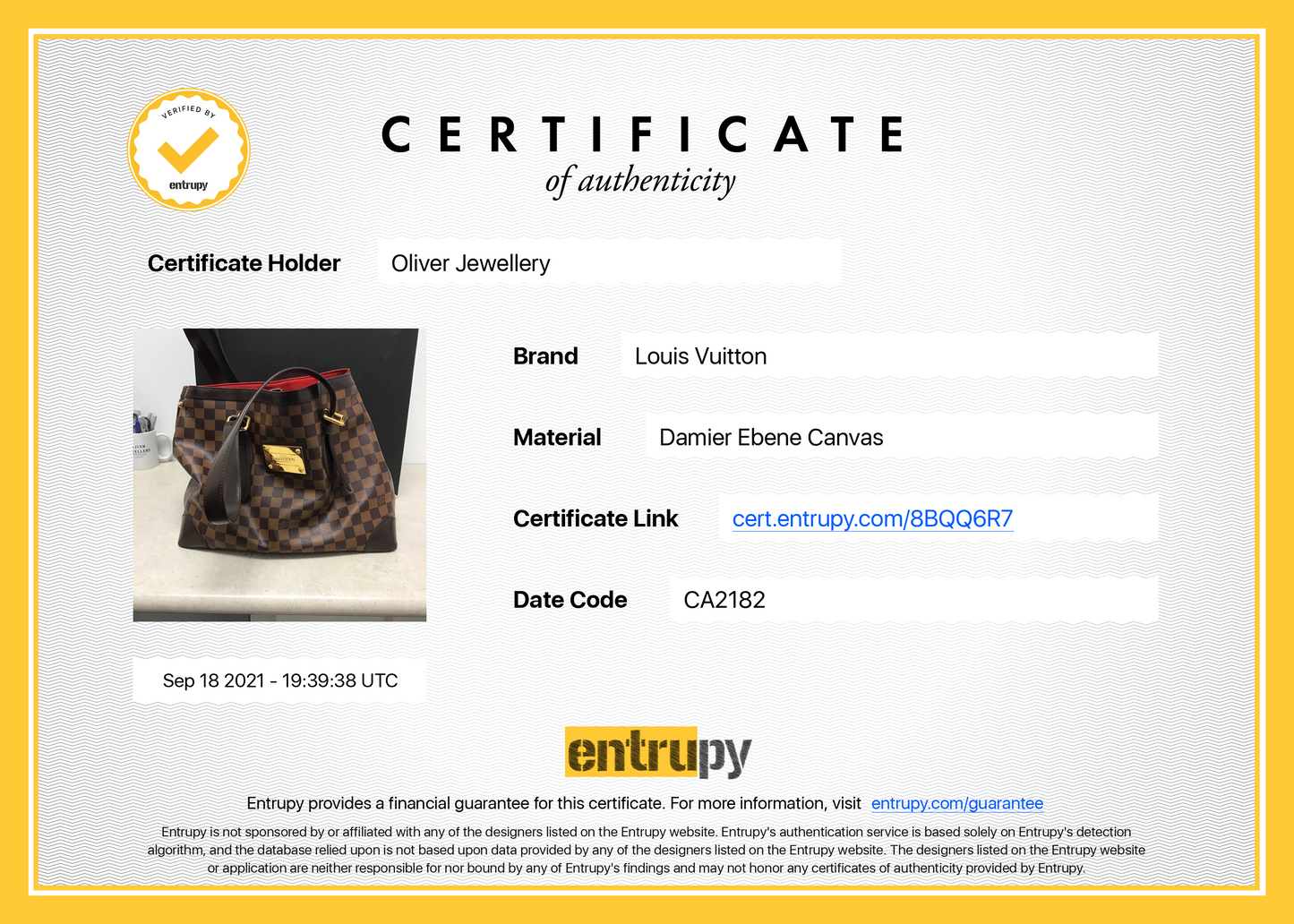 Louis Vuitton Damier Ebene Hampstead MM