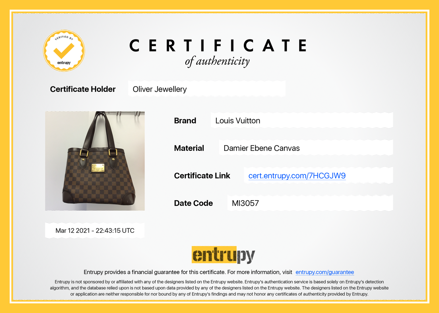 Louis Vuitton Damier Ebene Hampstead PM