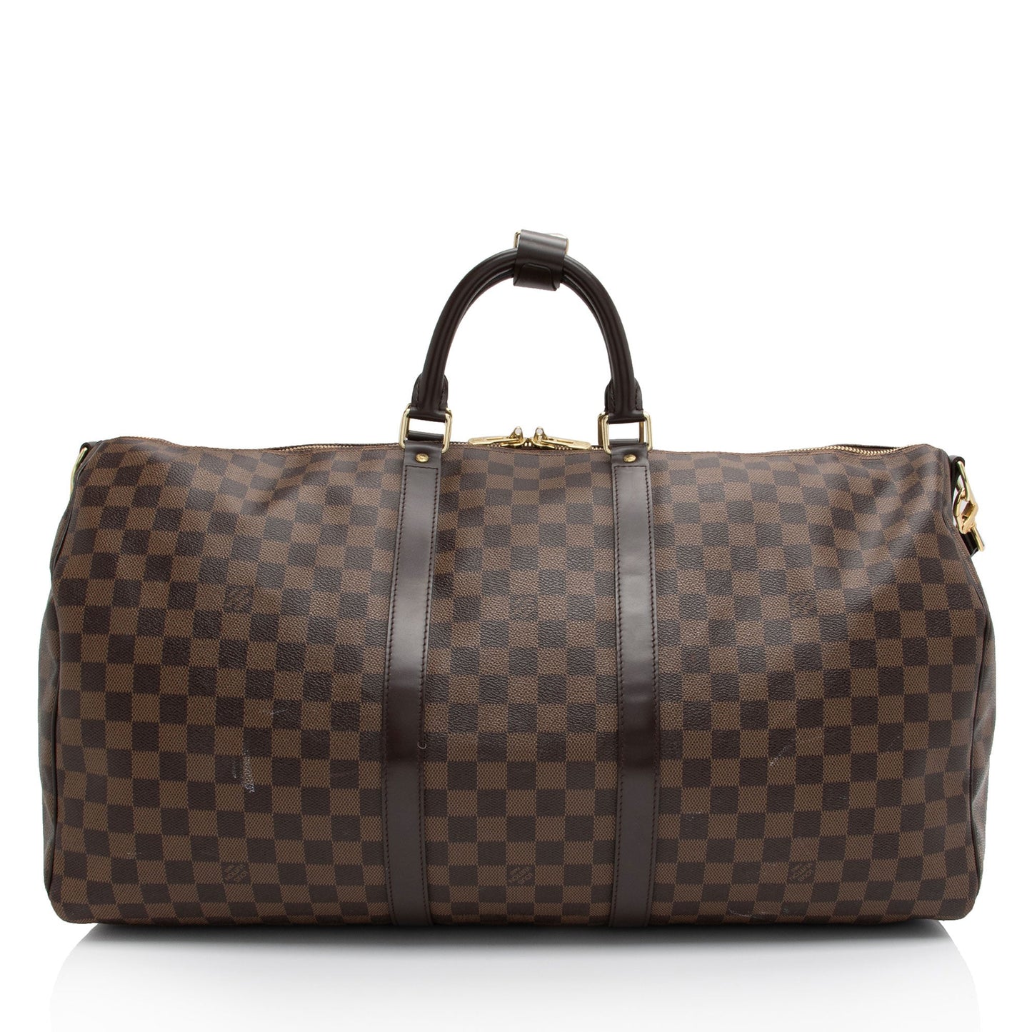 Louis Vuitton Damier Ebene Keepall Bandouliere 55 Duffle Bag (SHF-tEajPT)