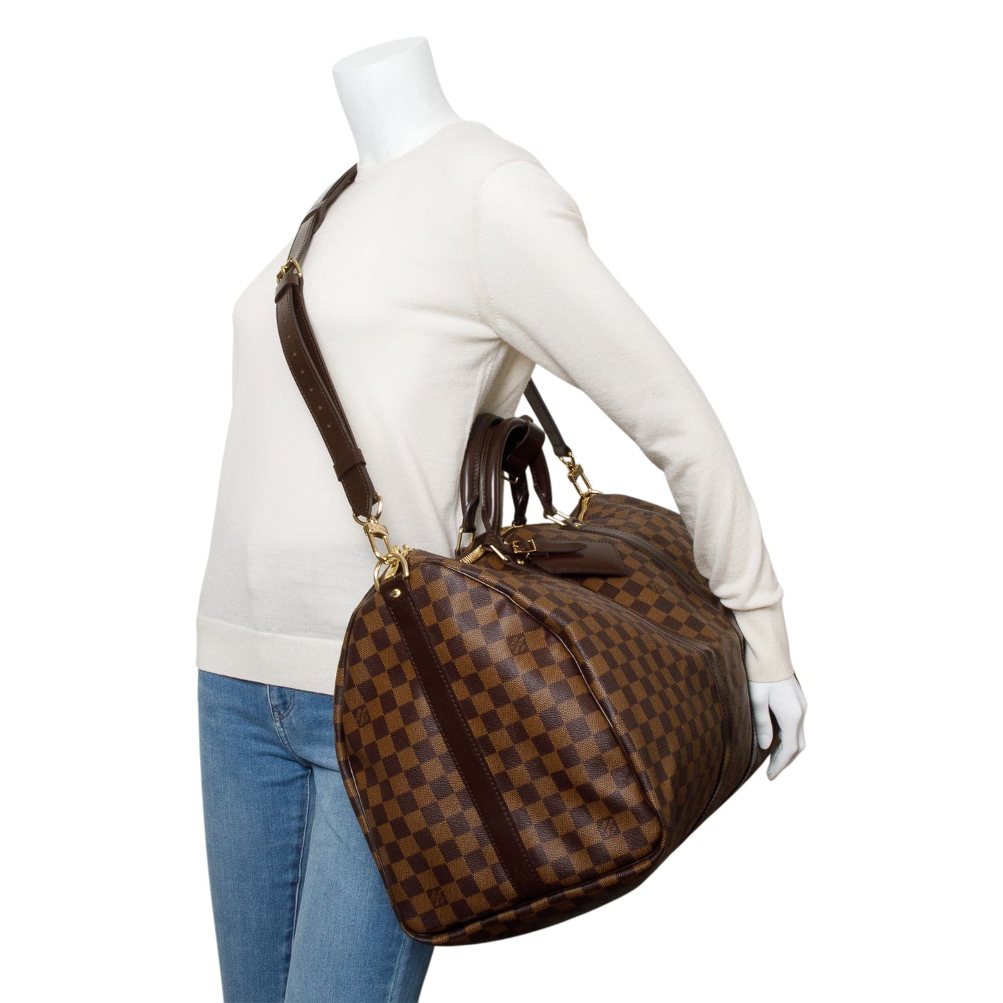 Louis Vuitton Damier Ebene Keepall Bandouliere 55
