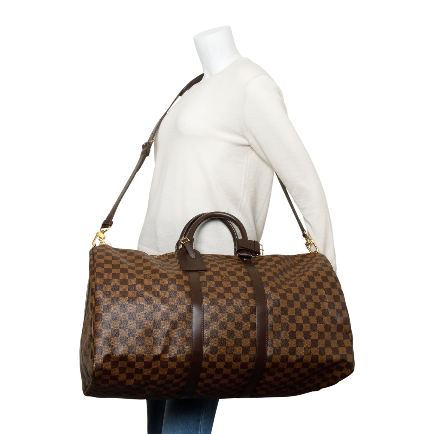 Louis Vuitton Damier Ebene Keepall Bandouliere 55