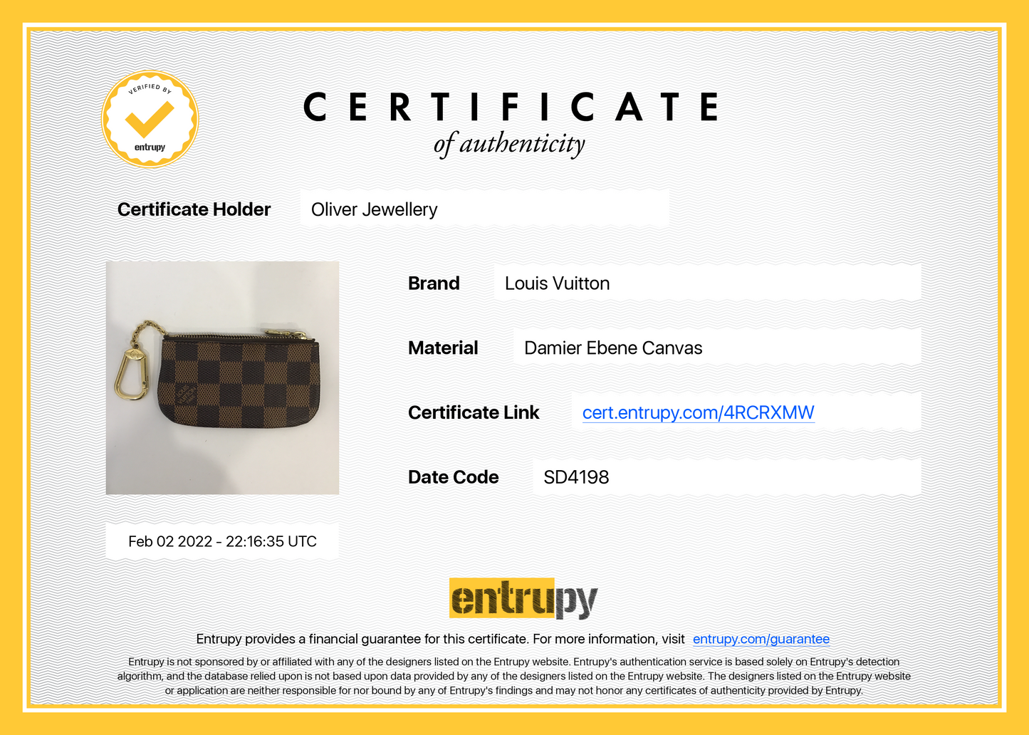 Louis Vuitton Damier Ebene Key Pouch