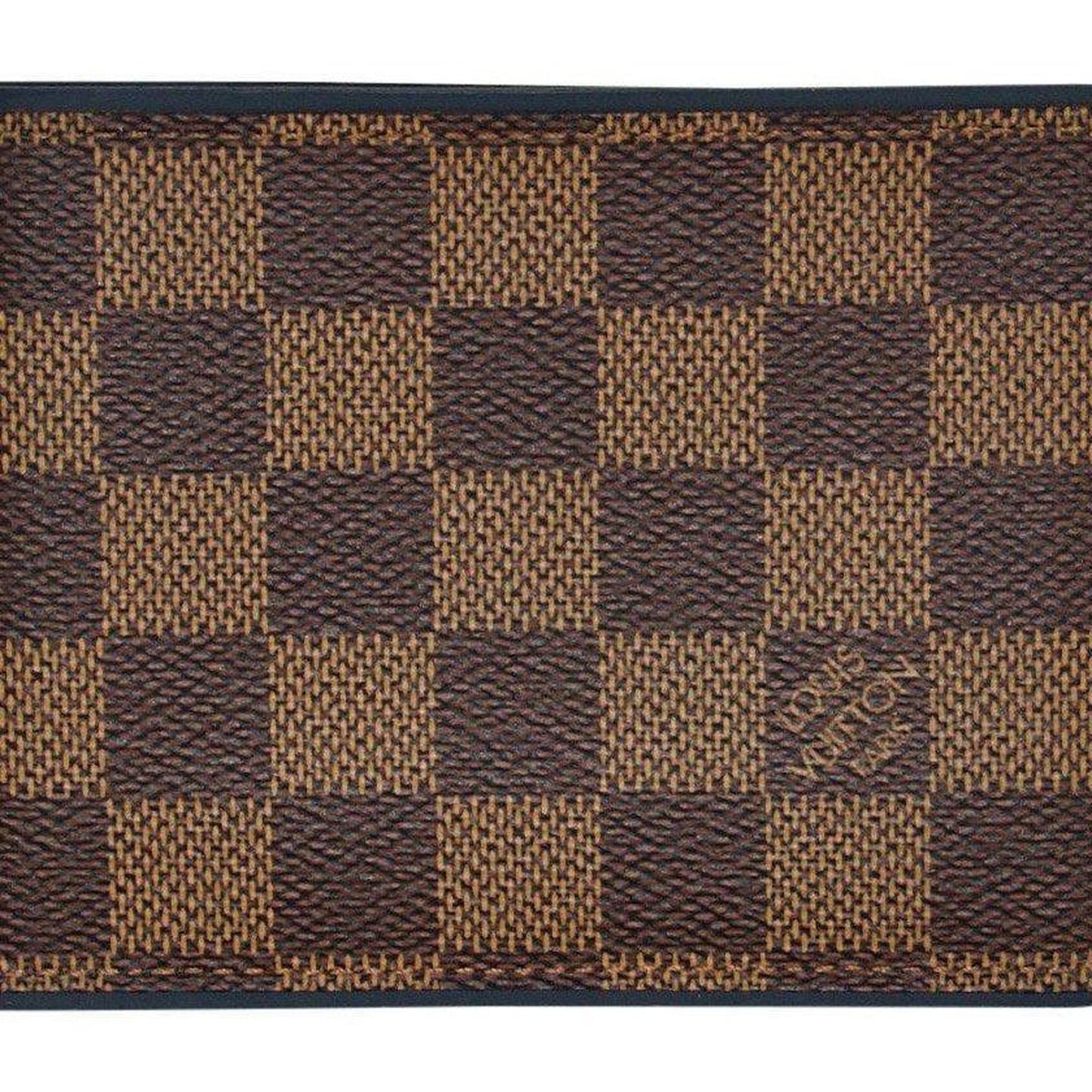 Louis Vuitton Damier Ebene Multiple Wallet with Bleu Calfskin