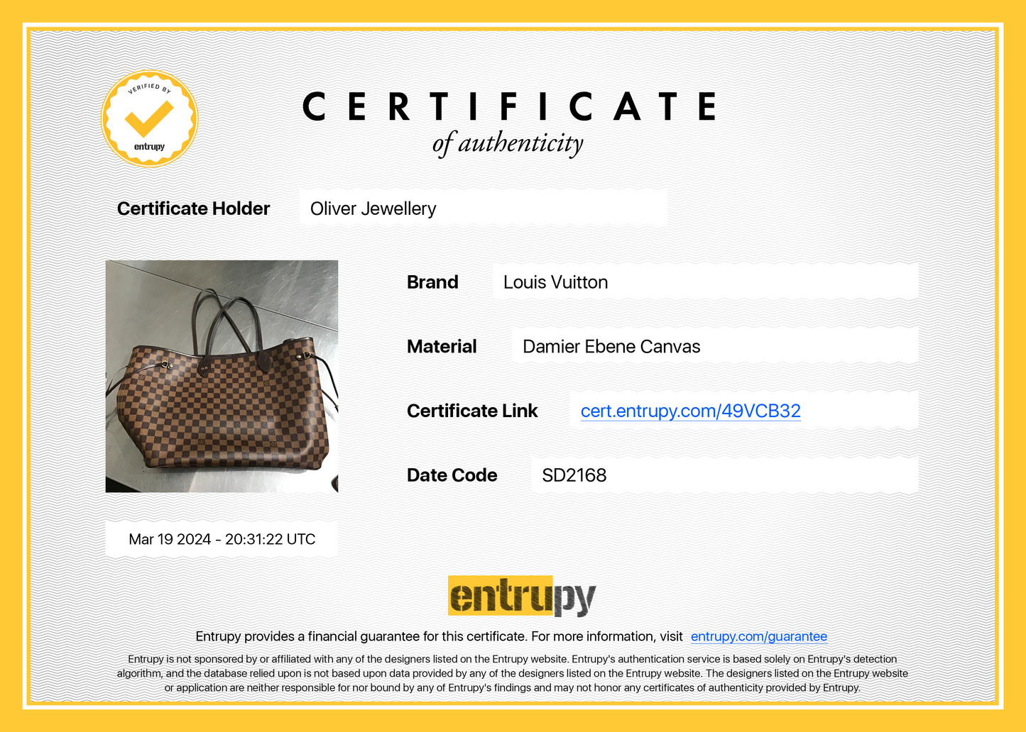 Louis Vuitton Damier Ebene Neverfull GM