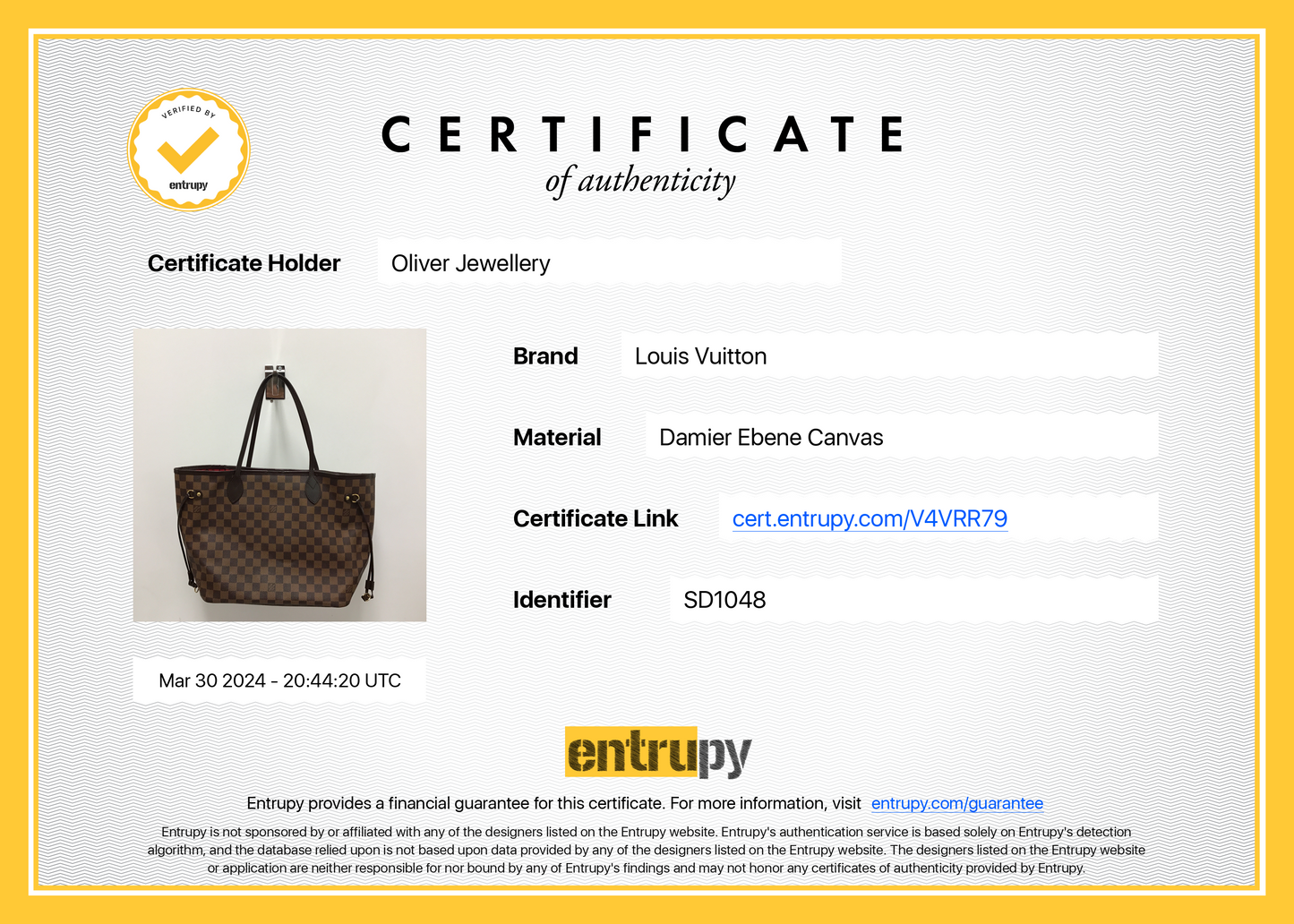 Louis Vuitton Damier Ebene Neverfull MM